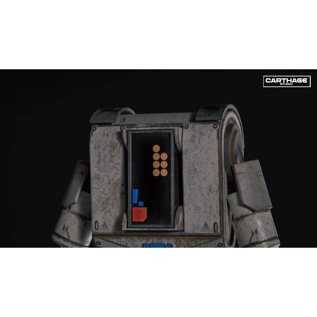 Armored Security Robot 3D Model – Rigged PBR Low Poly Game Asset, FBX - View 9