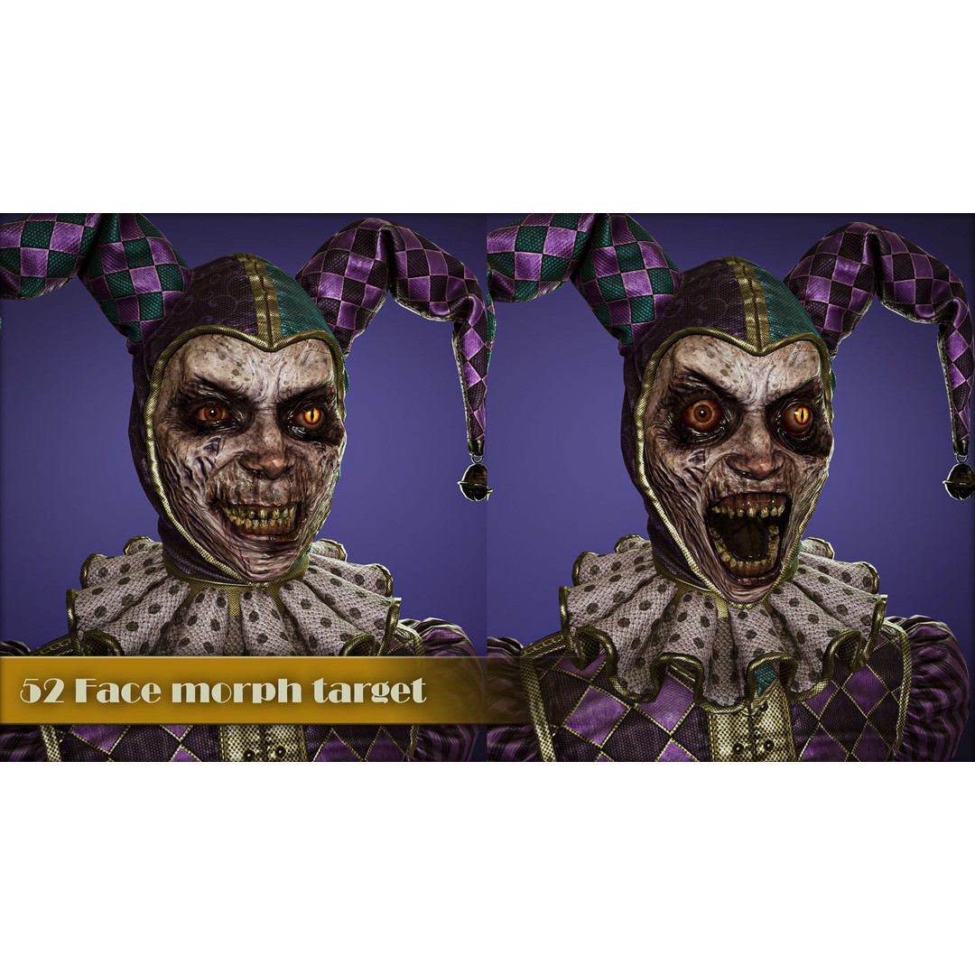 Miss Hollow 3D Model – Low Poly Character with Blend Shapes, FBX - View 3