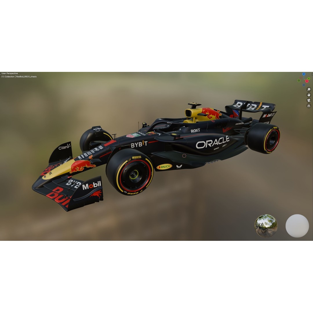 RedBull RB20 3D Model – High Poly Racing Car with PBR Textures