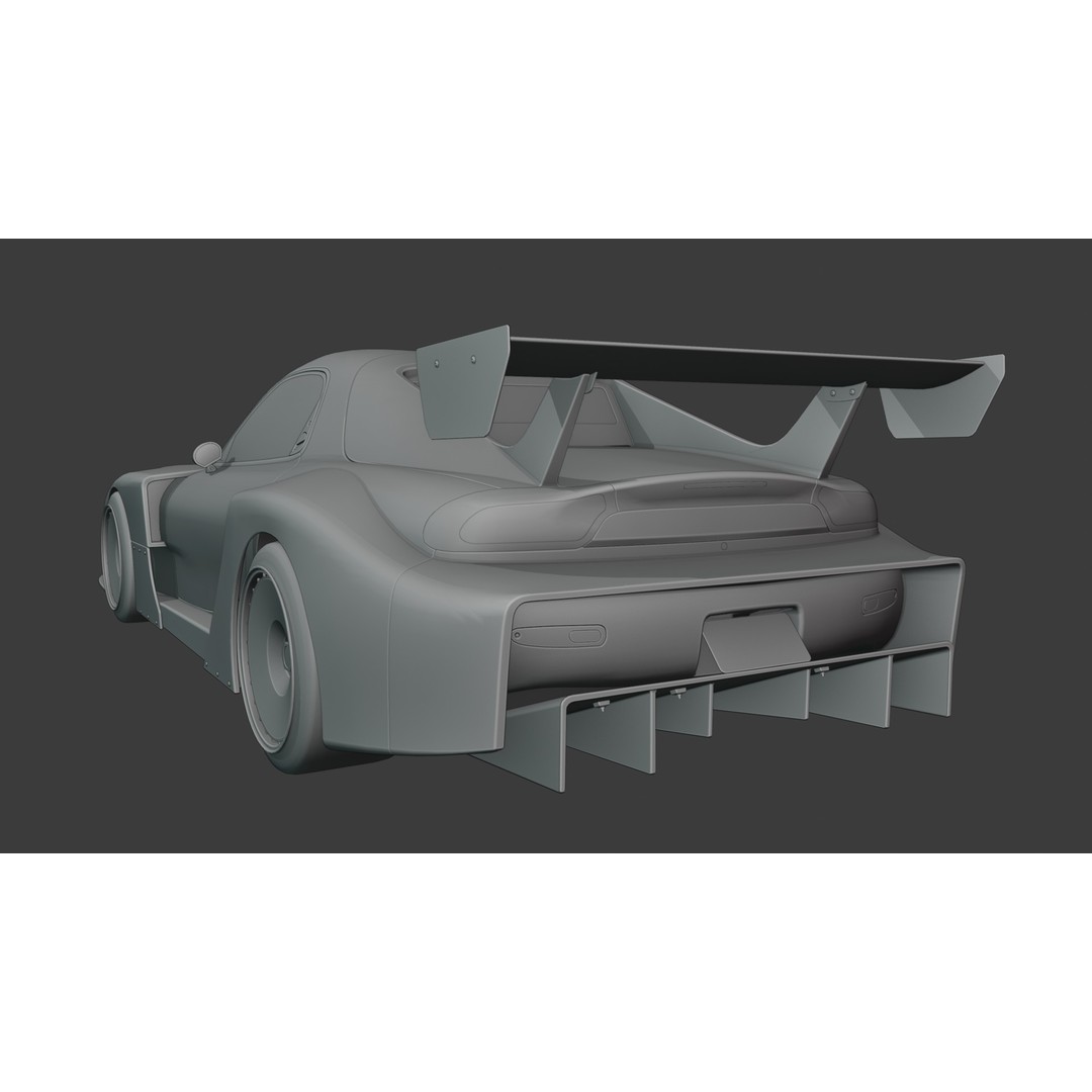 Mazda RX-7 3D Model – Low Poly Rigged Car for Animation, FBX & OBJ
