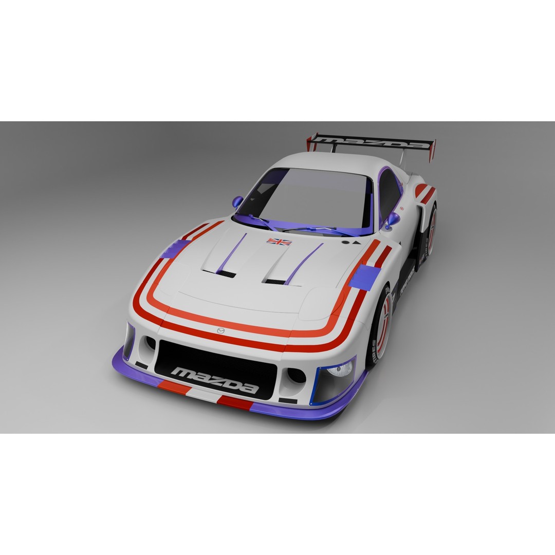 Mazda RX-7 3D Model – Low Poly Rigged Car for Animation, FBX & OBJ - View 10