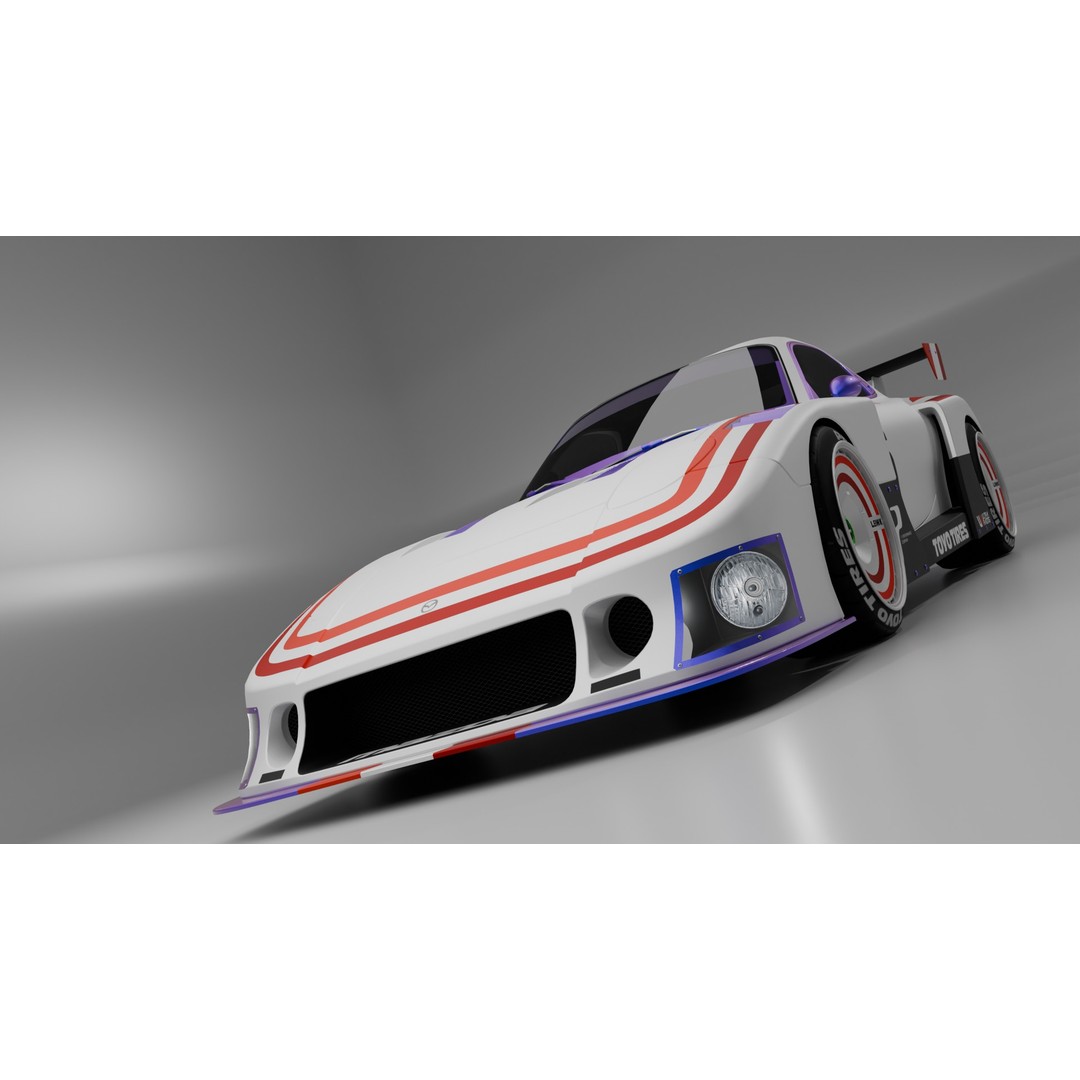 Mazda RX-7 3D Model – Low Poly Rigged Car for Animation, FBX & OBJ - View 24