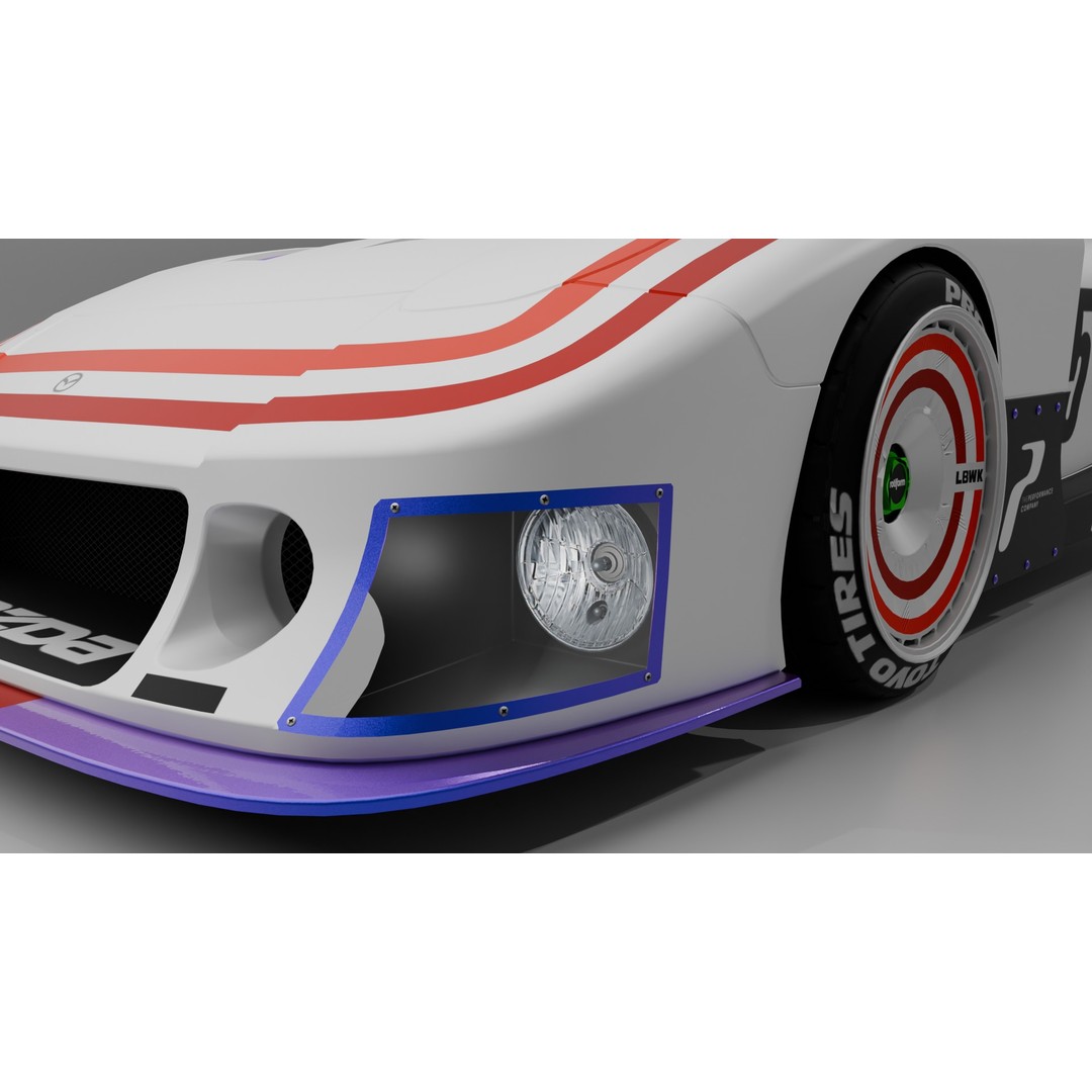 Mazda RX-7 3D Model – Low Poly Rigged Car for Animation, FBX & OBJ - View 33