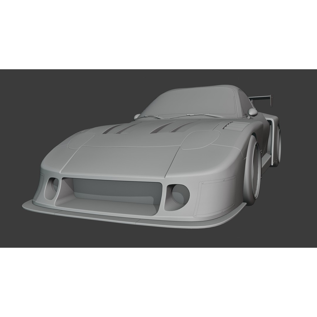 Mazda RX-7 3D Model – Low Poly Rigged Car for Animation, FBX & OBJ - View 34