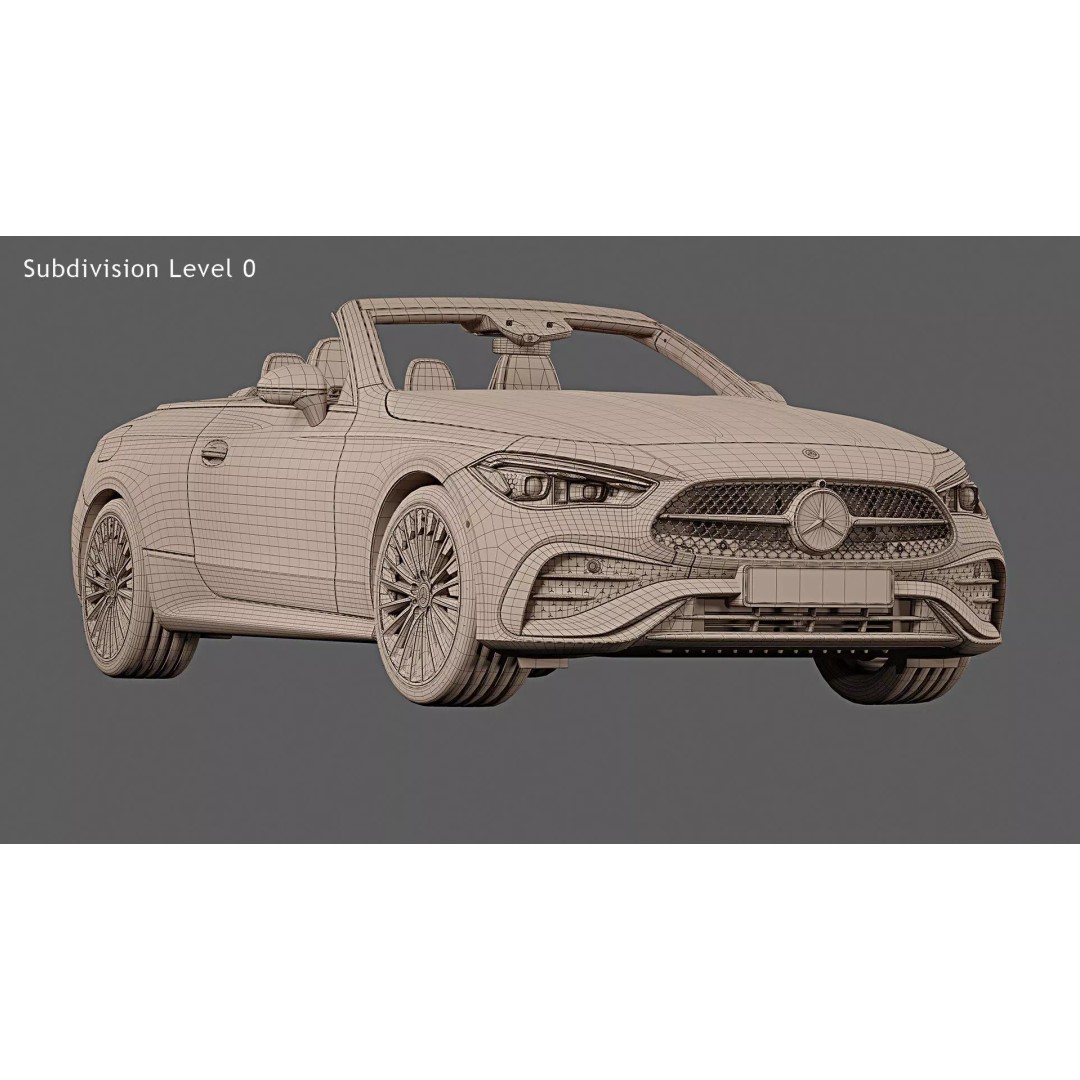2024 Mercedes-Benz CLE Cabriolet 3D Model – Photorealistic Game Asset, FBX, OBJ - View 30