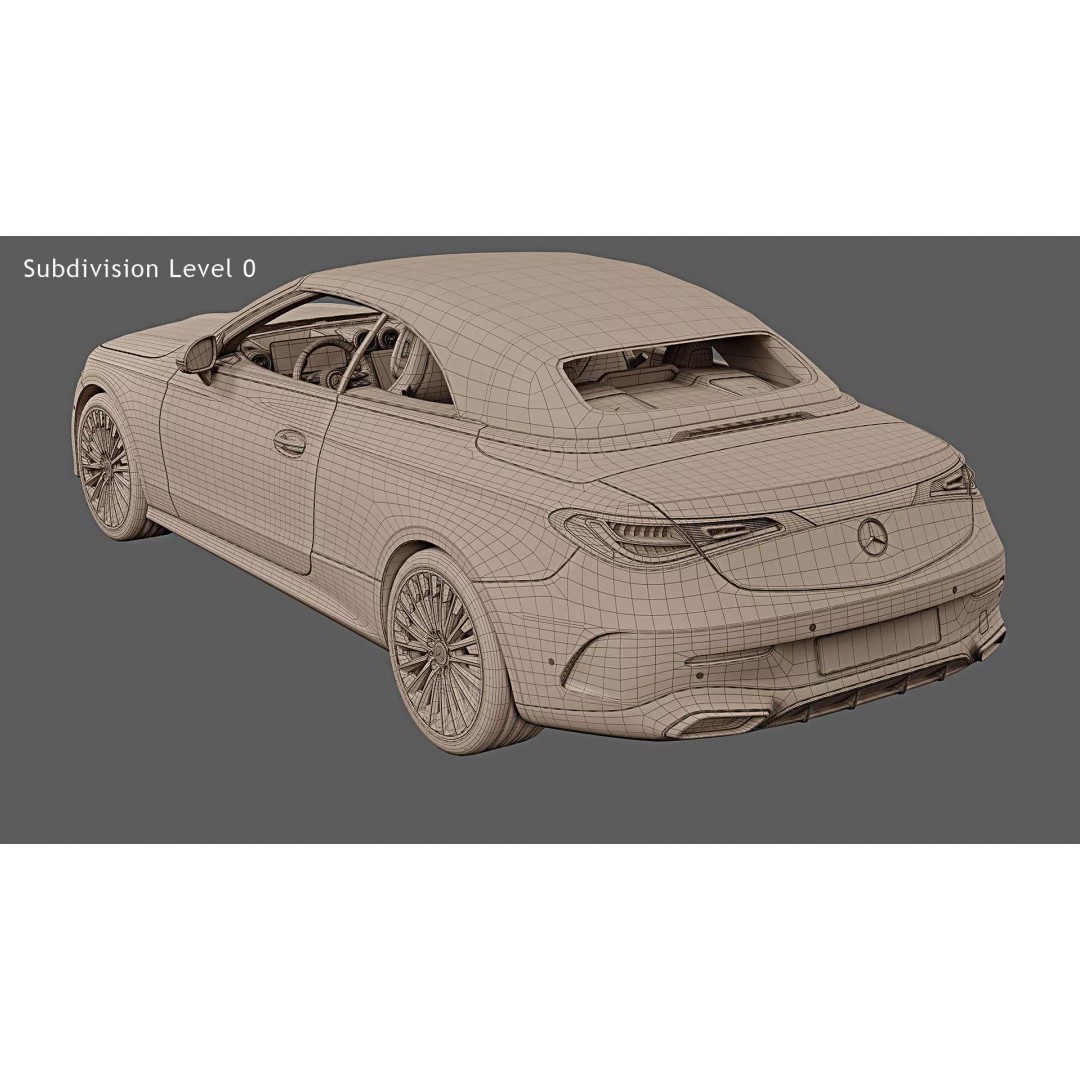 2024 Mercedes-Benz CLE Cabriolet 3D Model – Photorealistic Game Asset, FBX, OBJ - View 32