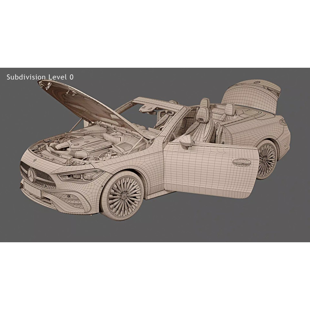 2024 Mercedes-Benz CLE Cabriolet 3D Model – Photorealistic Game Asset, FBX, OBJ - View 33