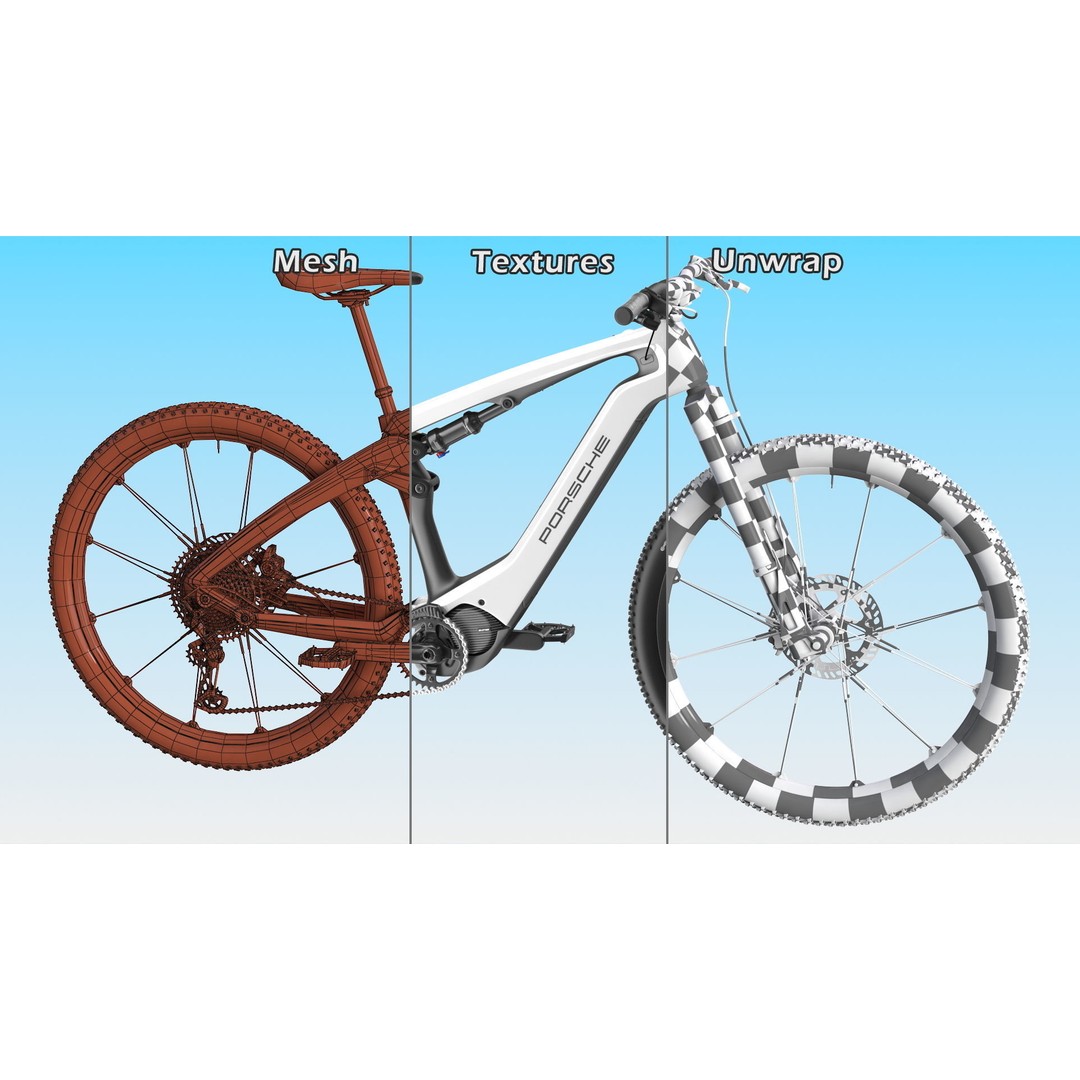 Porsche eBike Cross White 3D Model – High-Quality PBR Asset, FBX - View 26