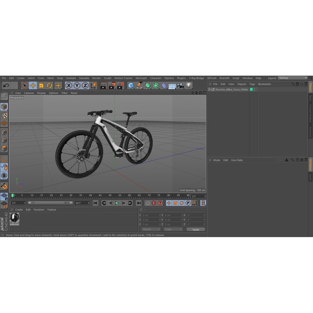 Porsche eBike Cross White 3D Model – High-Quality PBR Asset, FBX - View 34