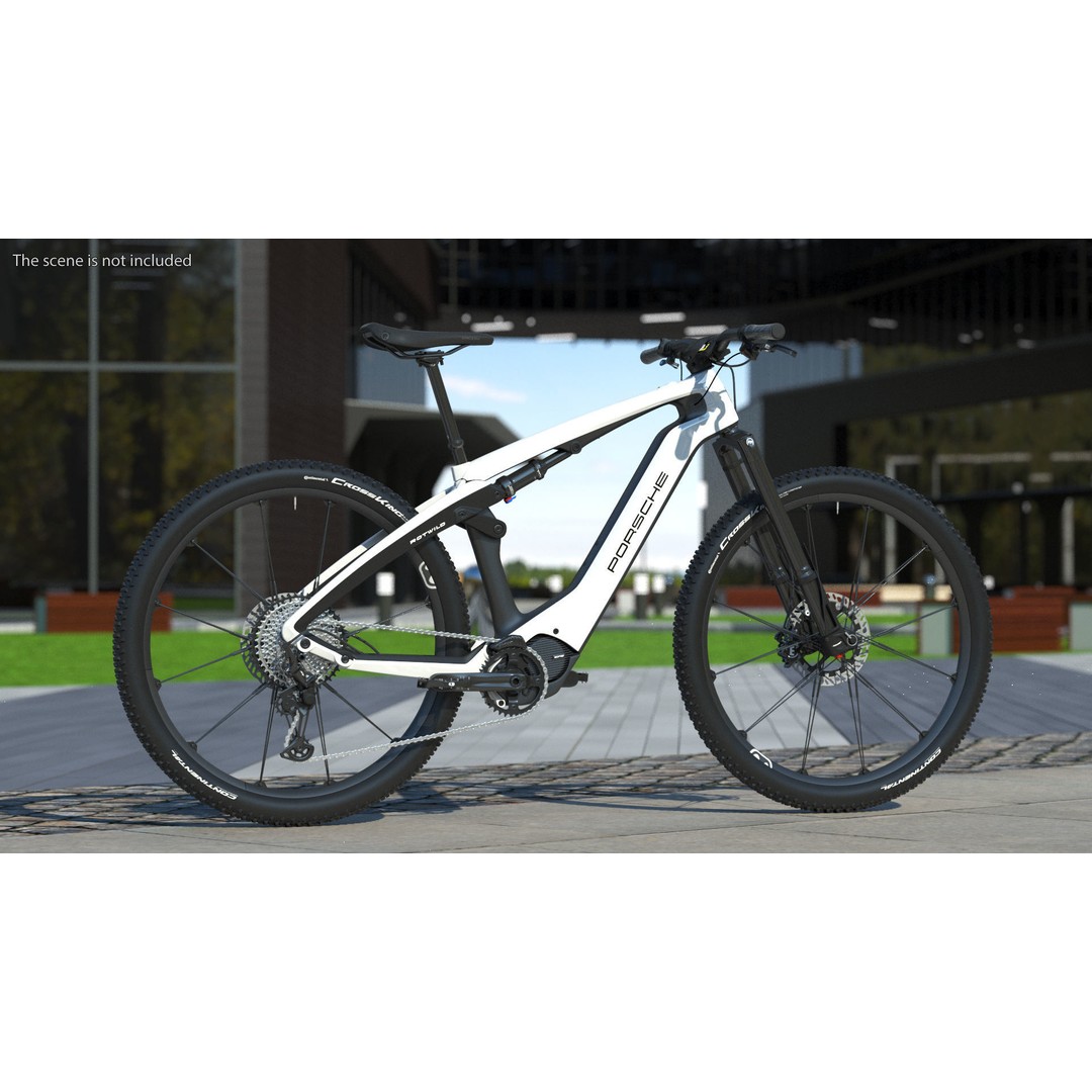 Porsche eBike Cross White 3D Model – High-Quality PBR Asset, FBX - View 4