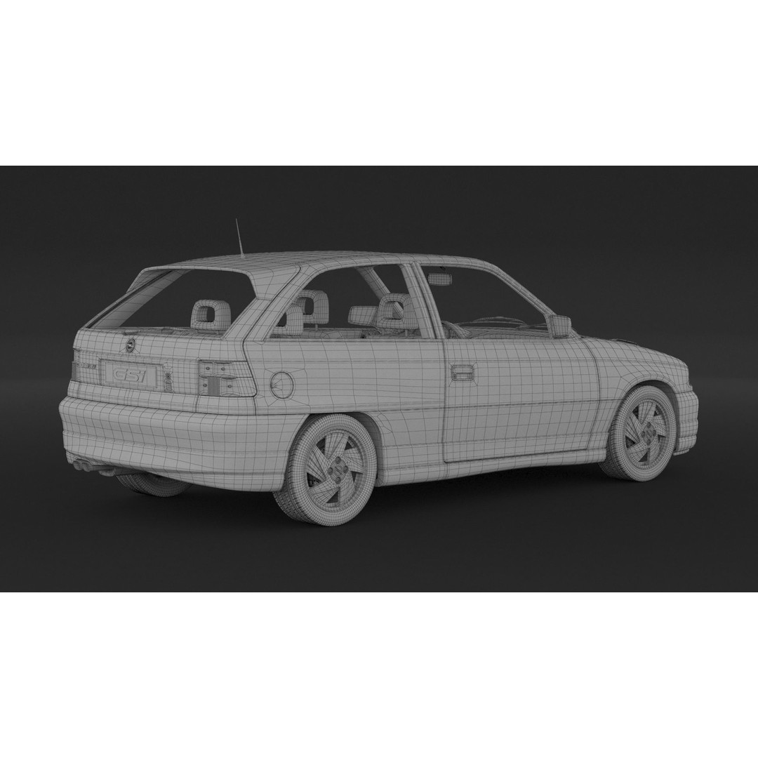 Opel Astra GSI 3D Model – High Poly Game Asset, FBX, OBJ - View 10