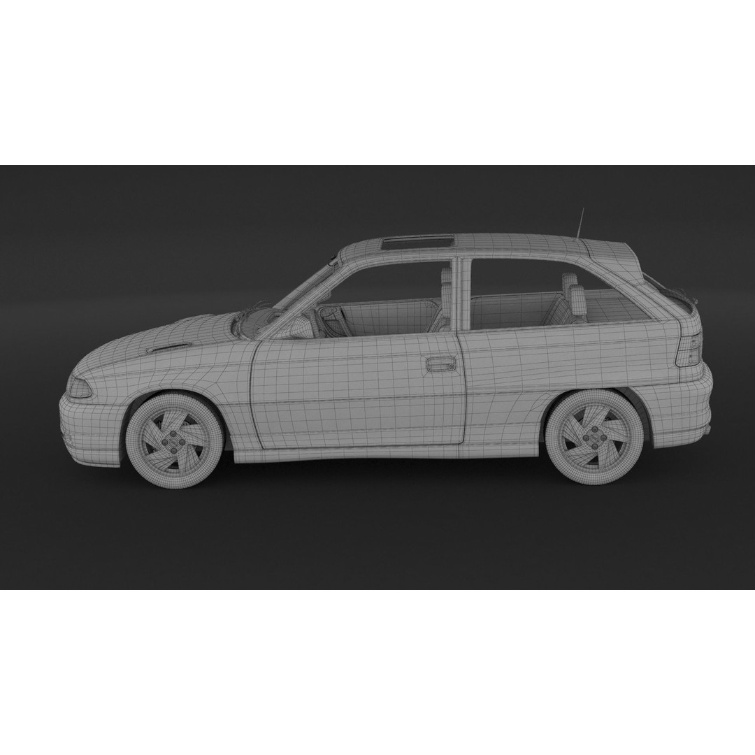 Opel Astra GSI 3D Model – High Poly Game Asset, FBX, OBJ - View 11