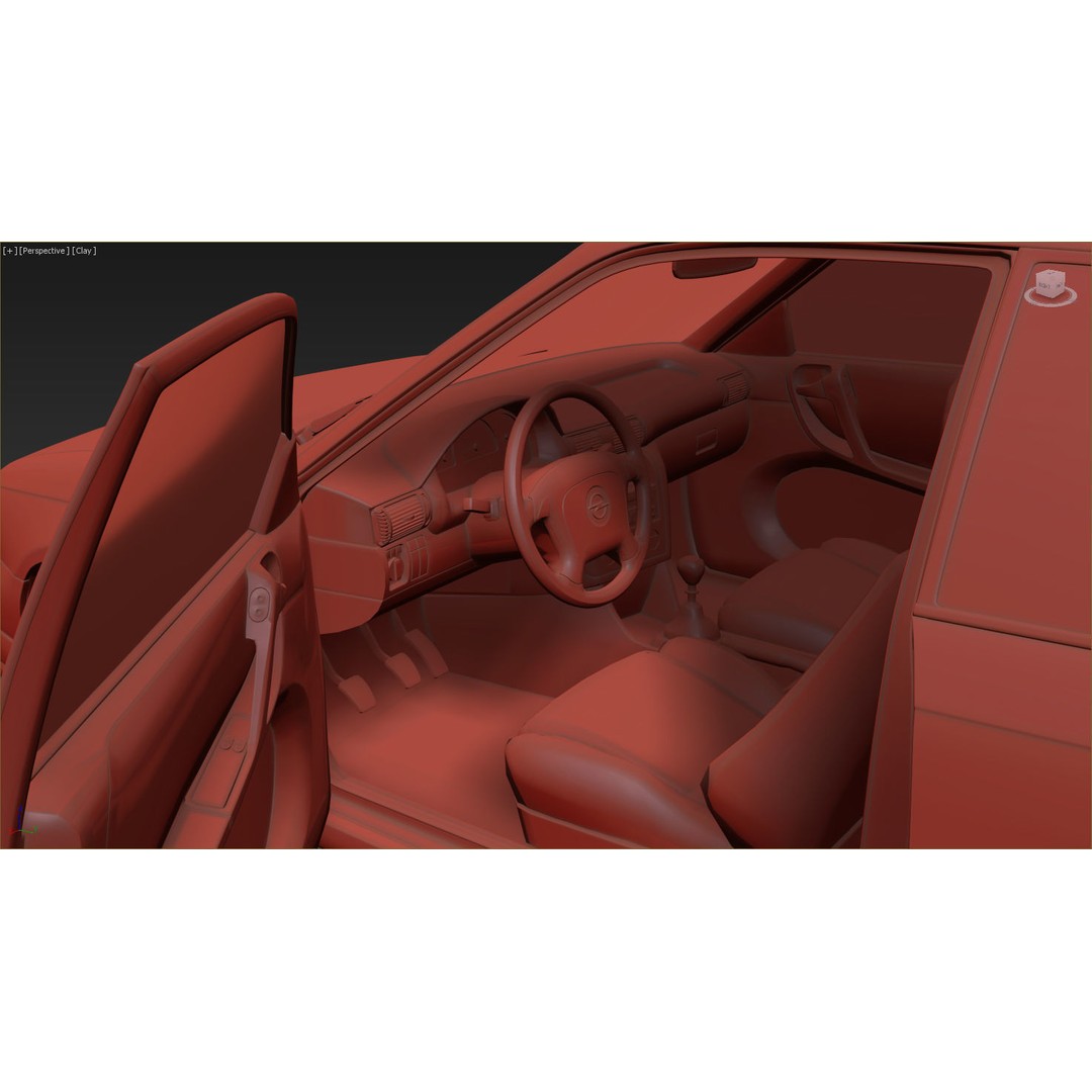 Opel Astra GSI 3D Model – High Poly Game Asset, FBX, OBJ - View 12