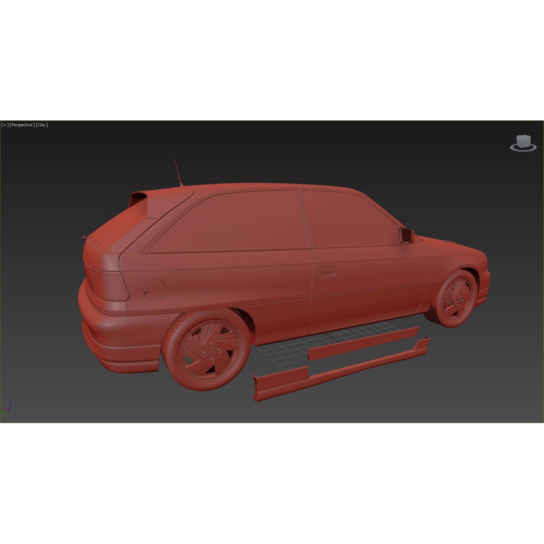Opel Astra GSI 3D Model – High Poly Game Asset, FBX, OBJ - View 15