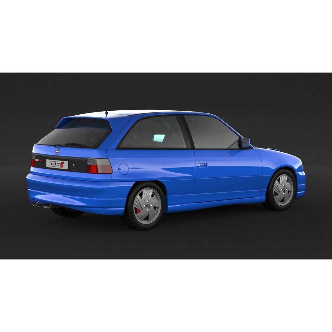 Opel Astra GSI 3D Model – High Poly Game Asset, FBX, OBJ - View 3