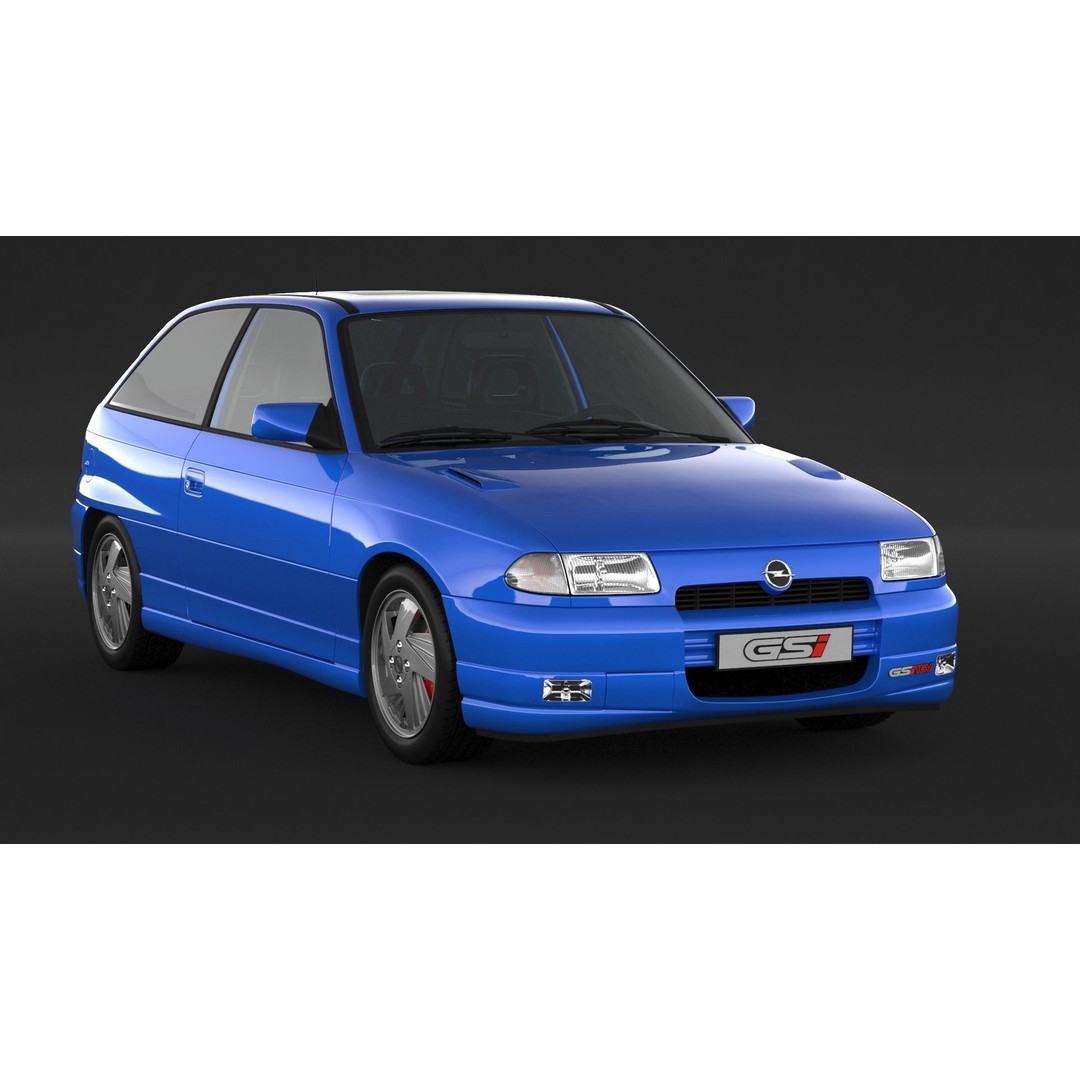 Opel Astra GSI 3D Model – High Poly Game Asset, FBX, OBJ - View 4