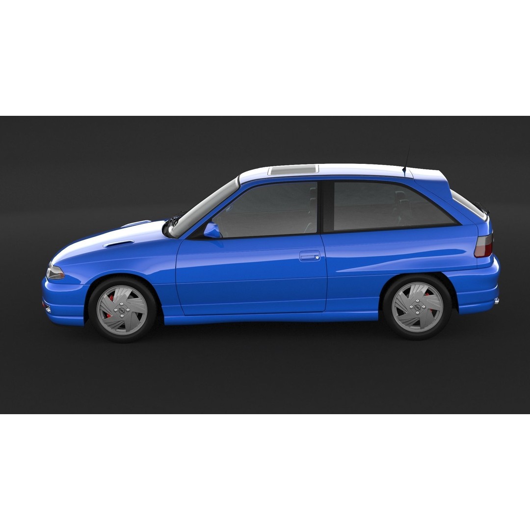 Opel Astra GSI 3D Model – High Poly Game Asset, FBX, OBJ - View 6