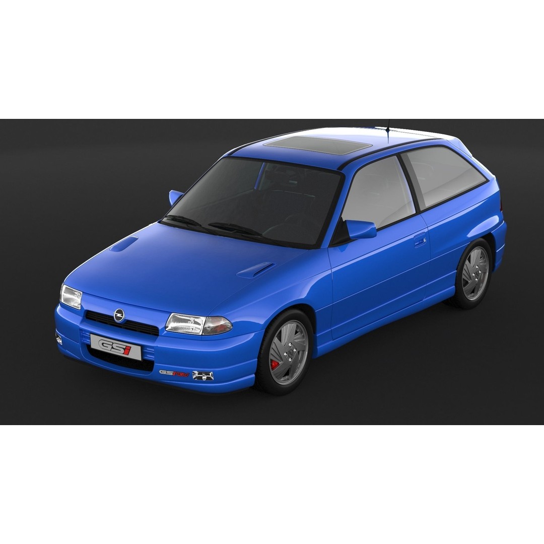 Opel Astra GSI 3D Model – High Poly Game Asset, FBX, OBJ - View 7
