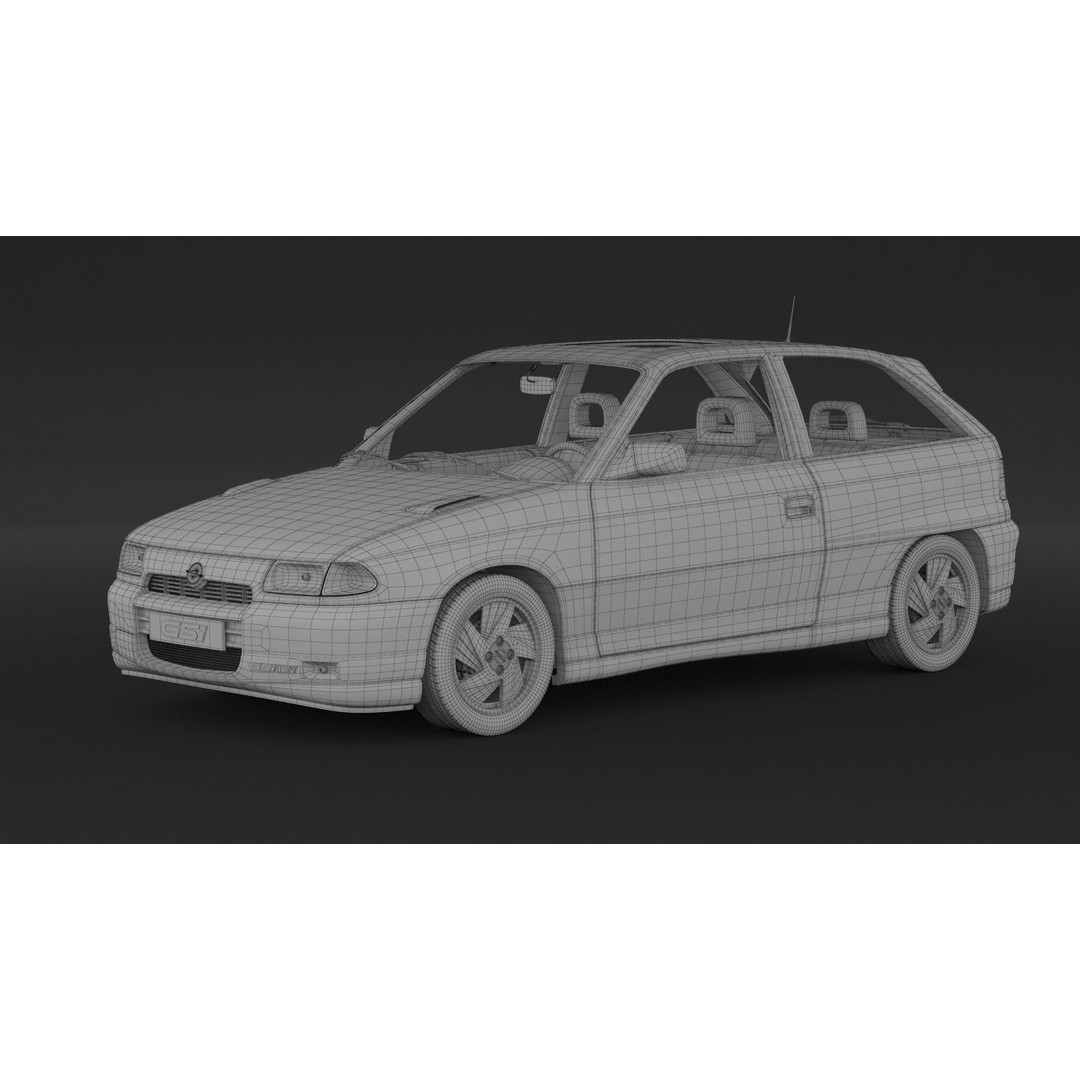 Opel Astra GSI 3D Model – High Poly Game Asset, FBX, OBJ - View 9