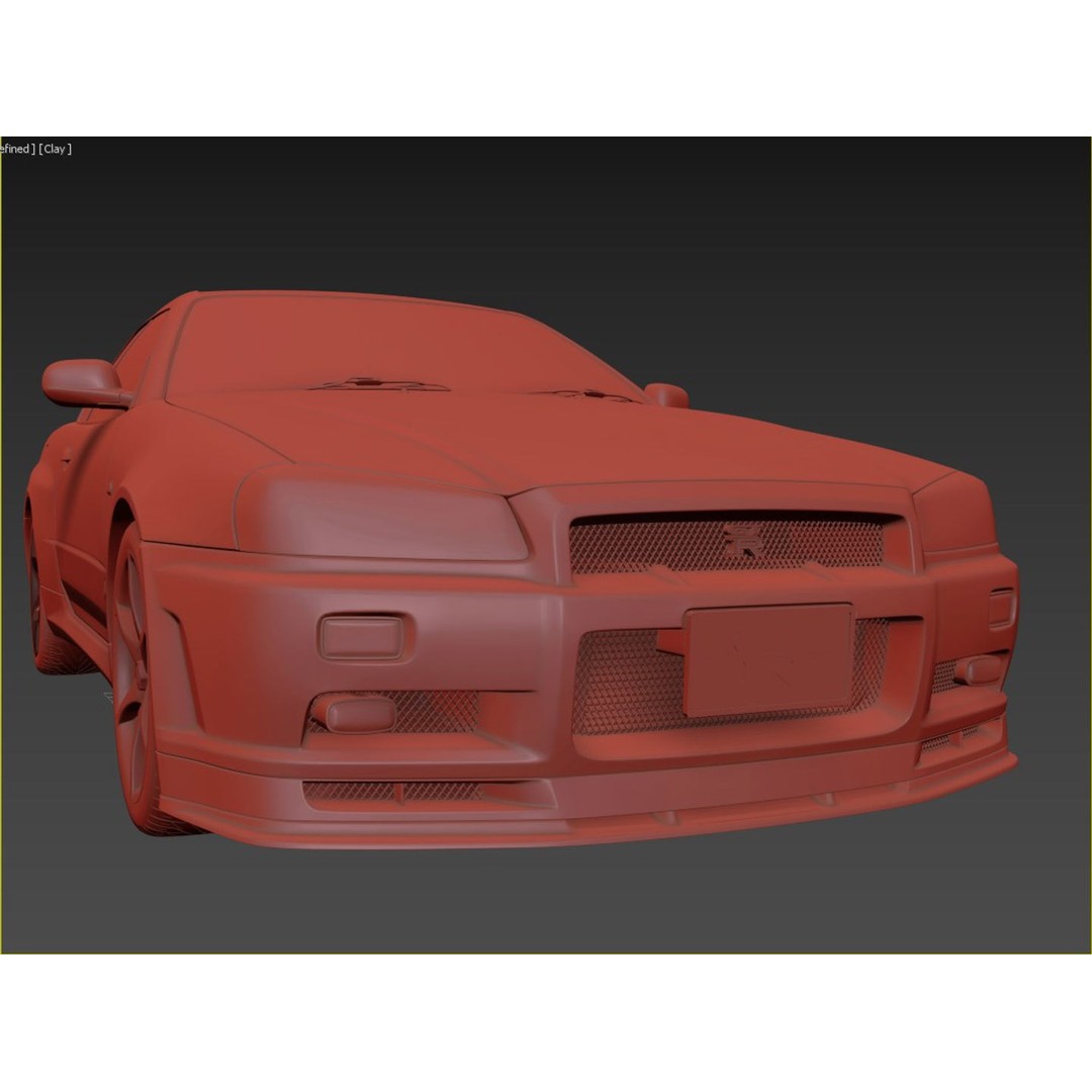 Nissan Skyline GT-R R34 3D Model – High Poly Game Asset, FBX, OBJ - View 13