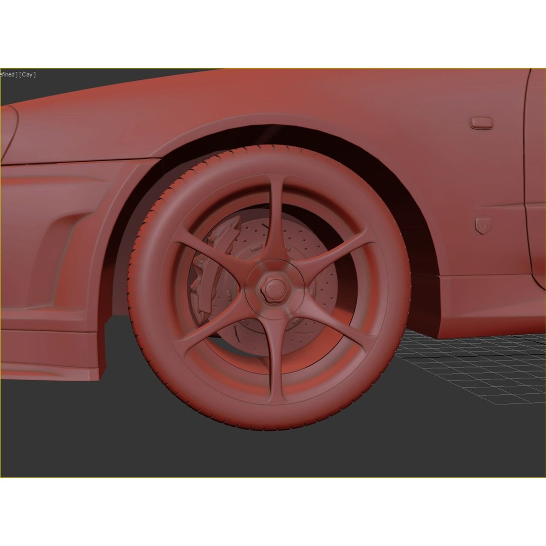 Nissan Skyline GT-R R34 3D Model – High Poly Game Asset, FBX, OBJ - View 14
