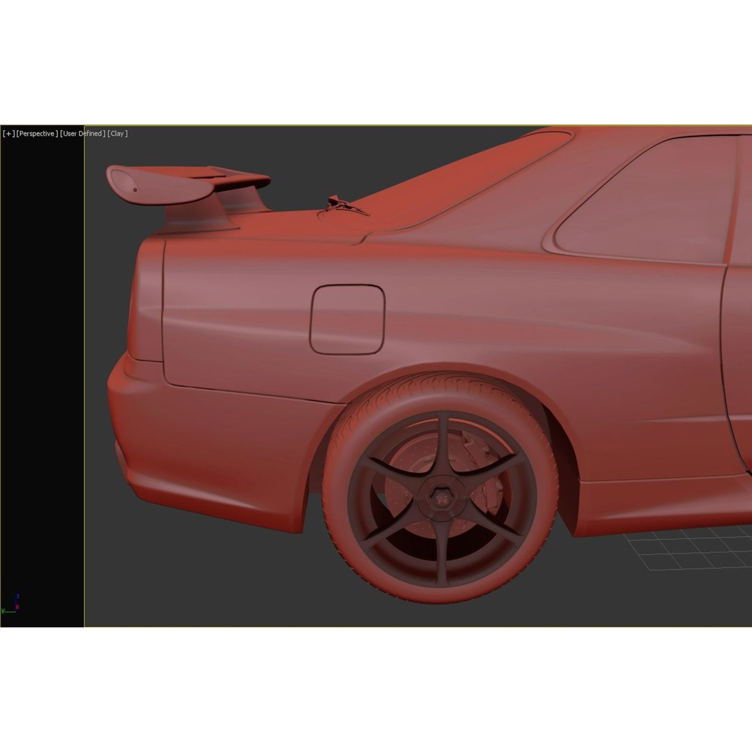 Nissan Skyline GT-R R34 3D Model – High Poly Game Asset, FBX, OBJ - View 15