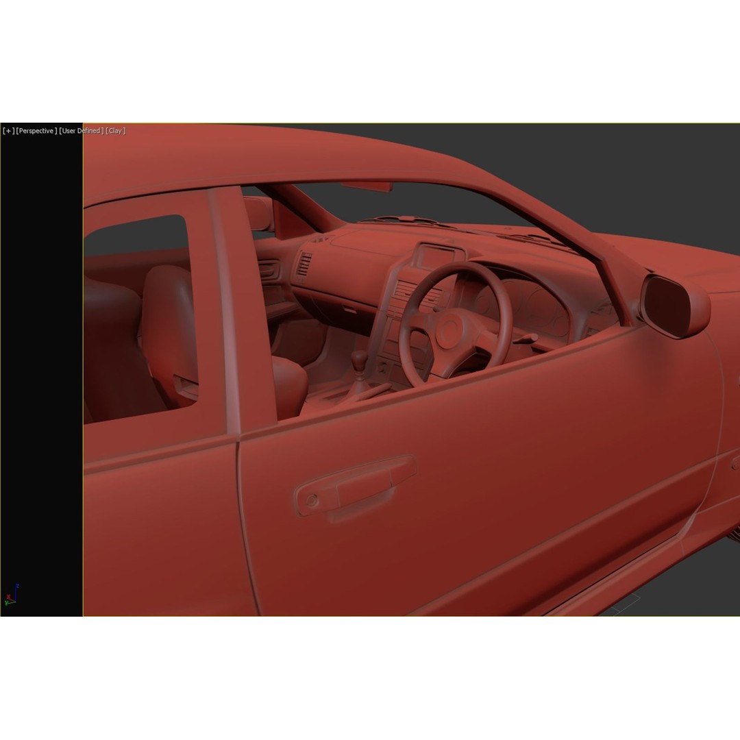 Nissan Skyline GT-R R34 3D Model – High Poly Game Asset, FBX, OBJ - View 16