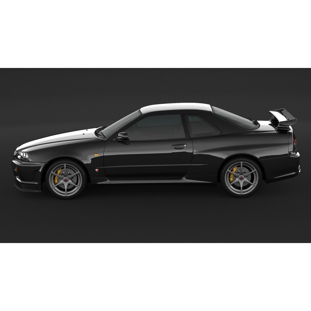Nissan Skyline GT-R R34 3D Model – High Poly Game Asset, FBX, OBJ - View 6