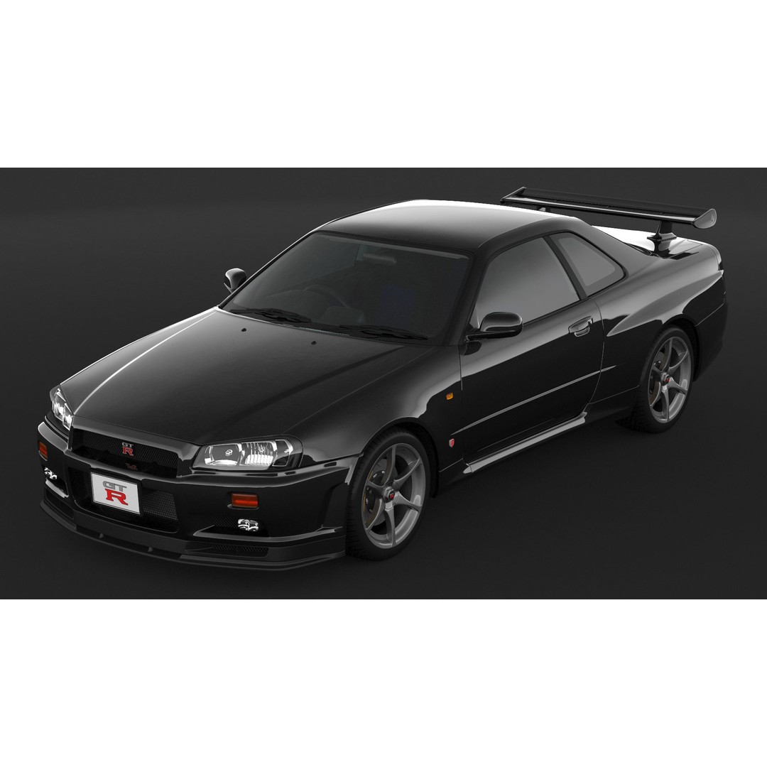 Nissan Skyline GT-R R34 3D Model – High Poly Game Asset, FBX, OBJ - View 7