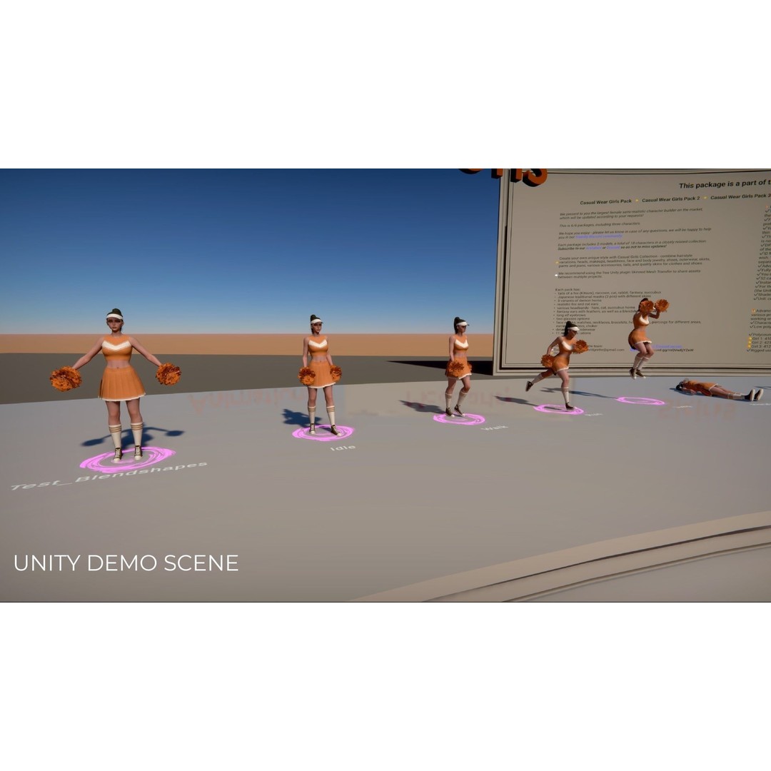 Streetwear Girl 3D Model – Casual Wear Female Character, Game-Ready - View 30
