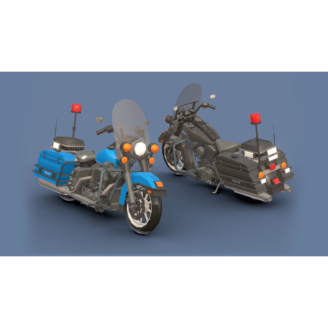 Motorbikes 3D Model – Low Poly Motorcycle Pack, FBX & OBJ Formats - View 13