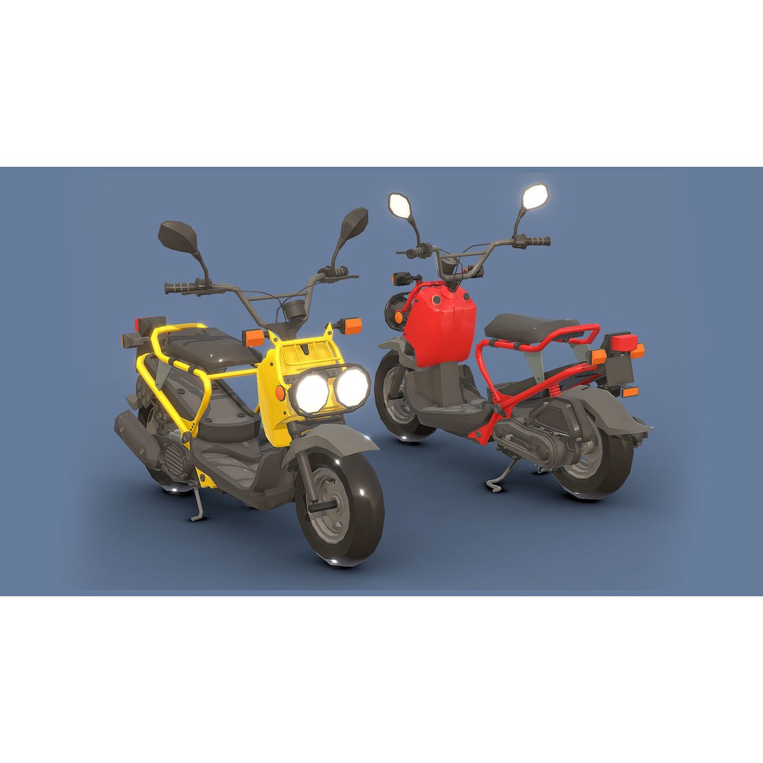 Motorbikes 3D Model – Low Poly Motorcycle Pack, FBX & OBJ Formats - View 15