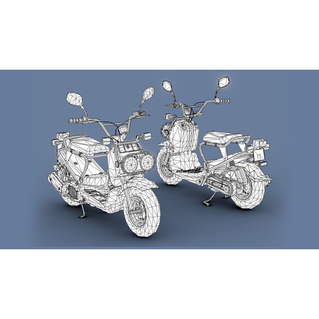 Motorbikes 3D Model – Low Poly Motorcycle Pack, FBX & OBJ Formats - View 16