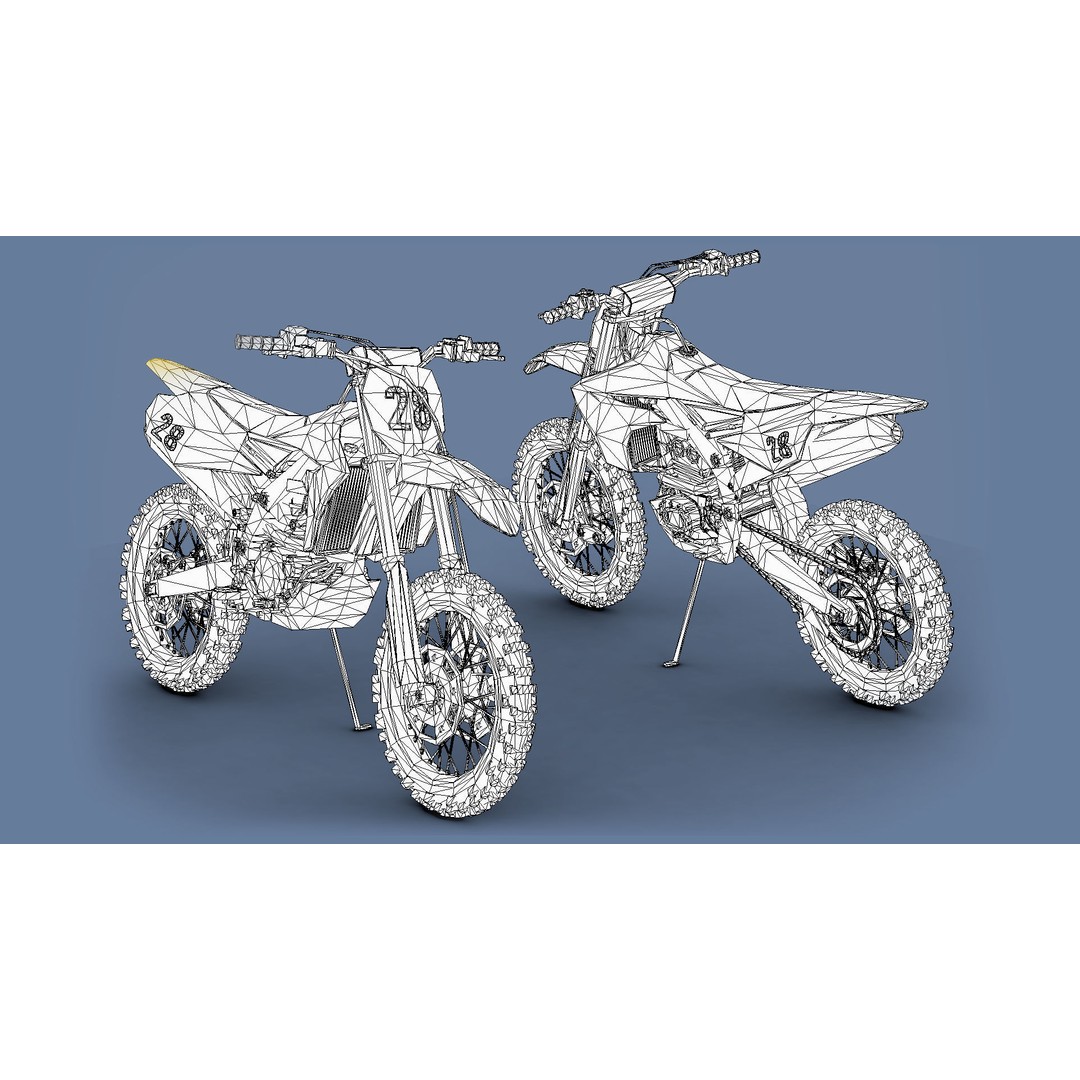 Motorbikes 3D Model – Low Poly Motorcycle Pack, FBX & OBJ Formats - View 4