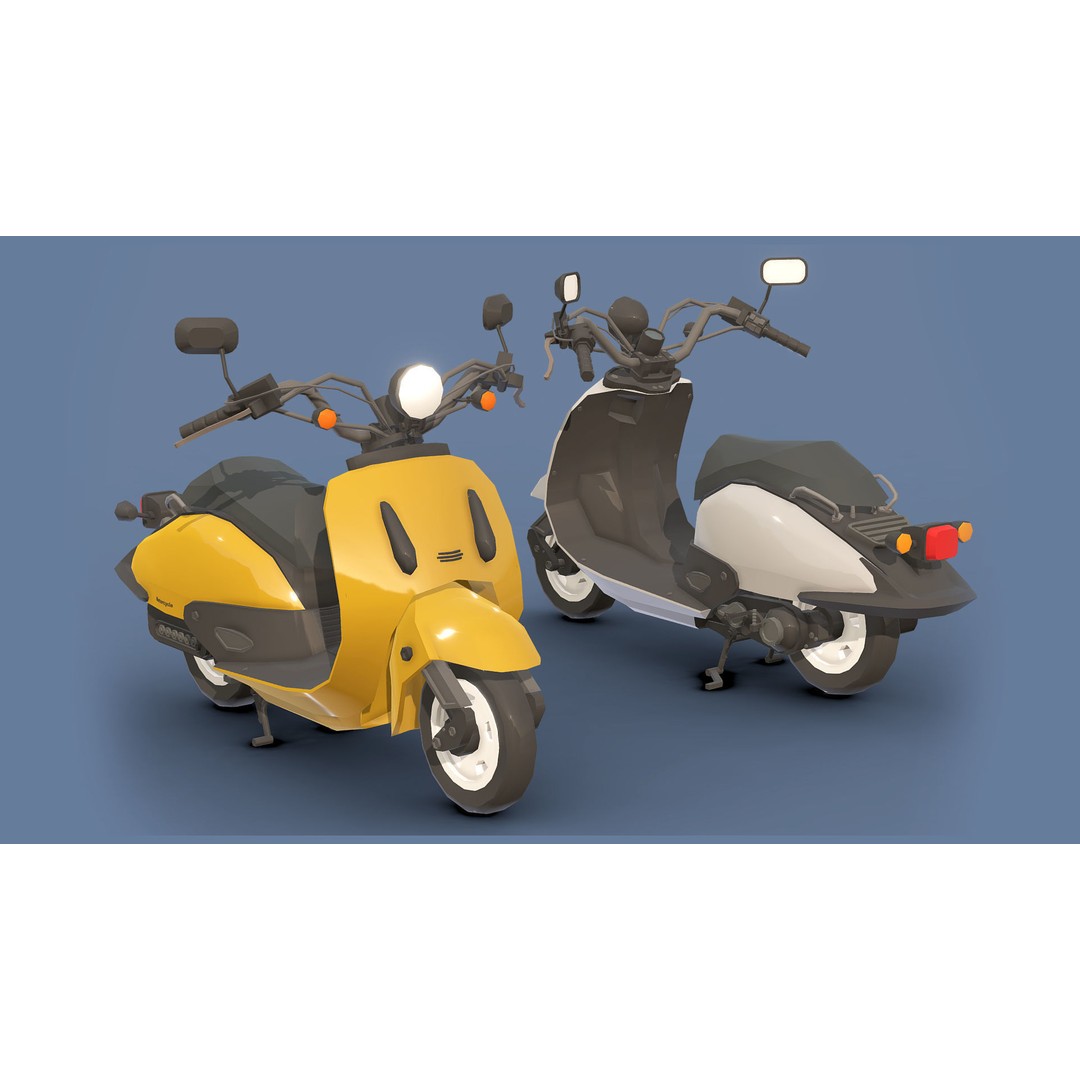 Motorbikes 3D Model – Low Poly Motorcycle Pack, FBX & OBJ Formats - View 7