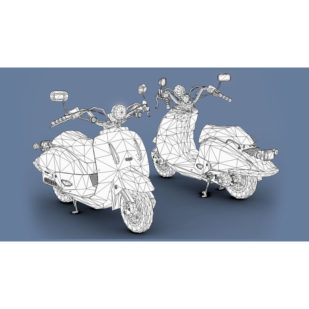 Motorbikes 3D Model – Low Poly Motorcycle Pack, FBX & OBJ Formats - View 8