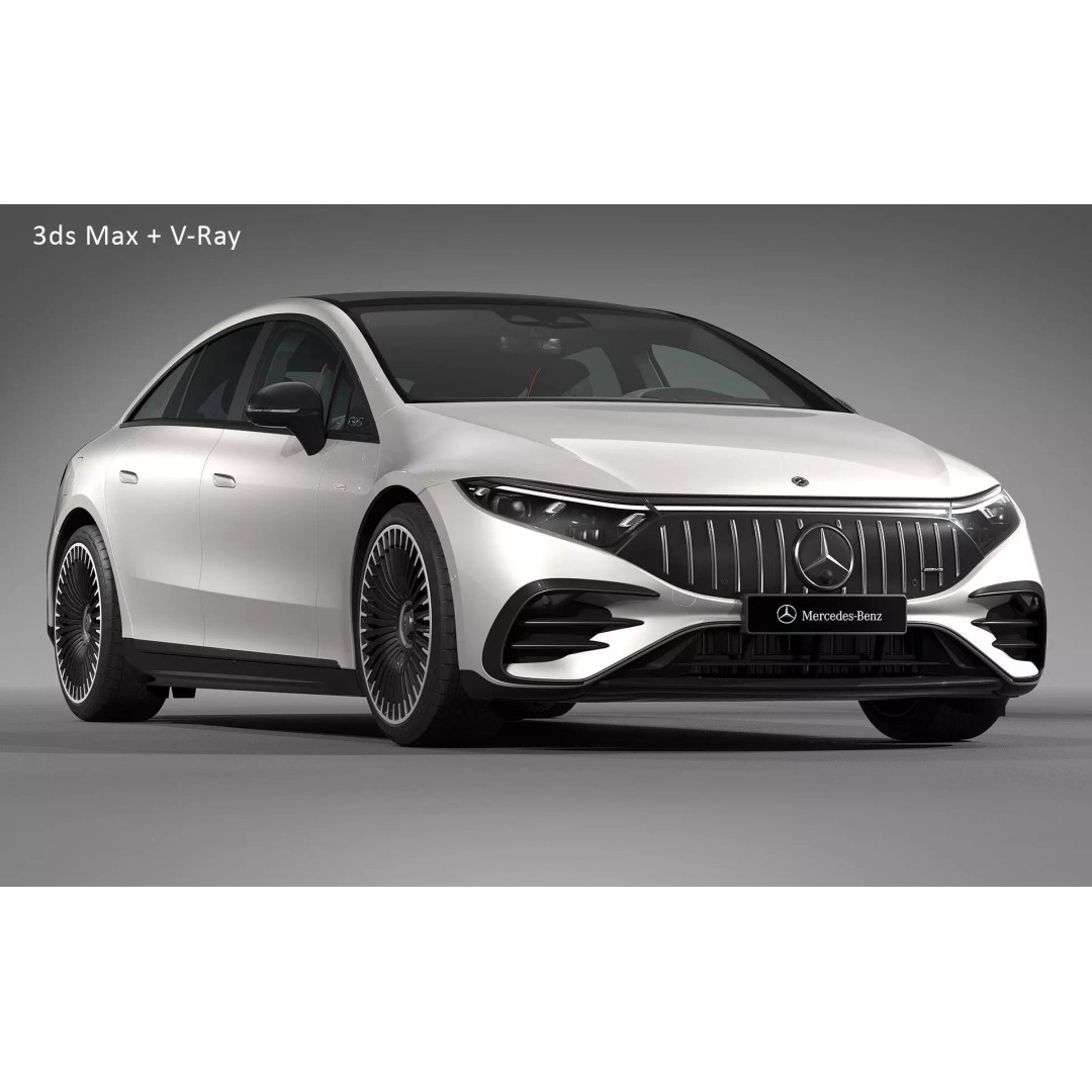 2022 Mercedes-Benz EQS53 AMG 3D Model – High Poly PBR Asset, FBX/OBJ - View 19