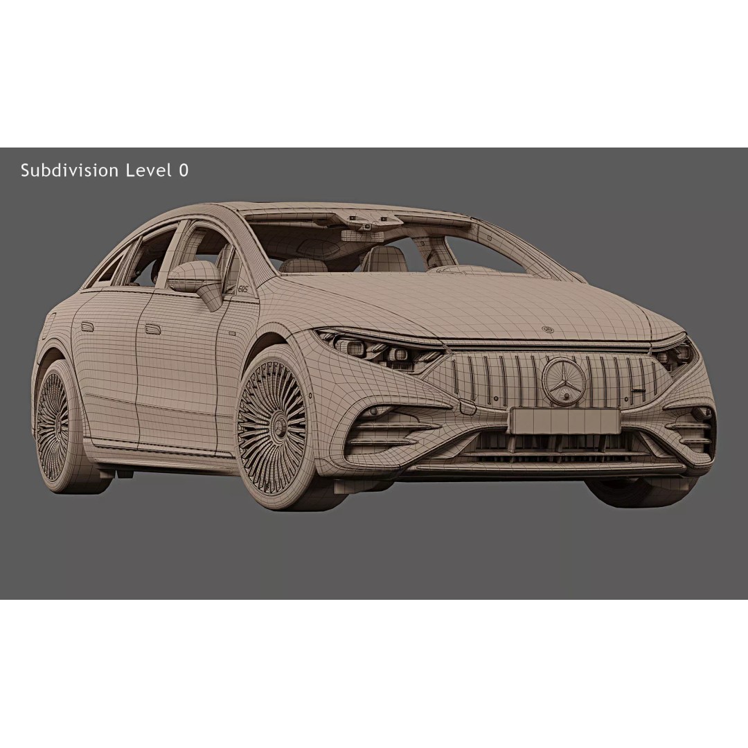 2022 Mercedes-Benz EQS53 AMG 3D Model – High Poly PBR Asset, FBX/OBJ - View 20