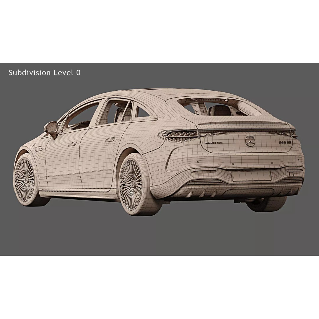 2022 Mercedes-Benz EQS53 AMG 3D Model – High Poly PBR Asset, FBX/OBJ - View 21