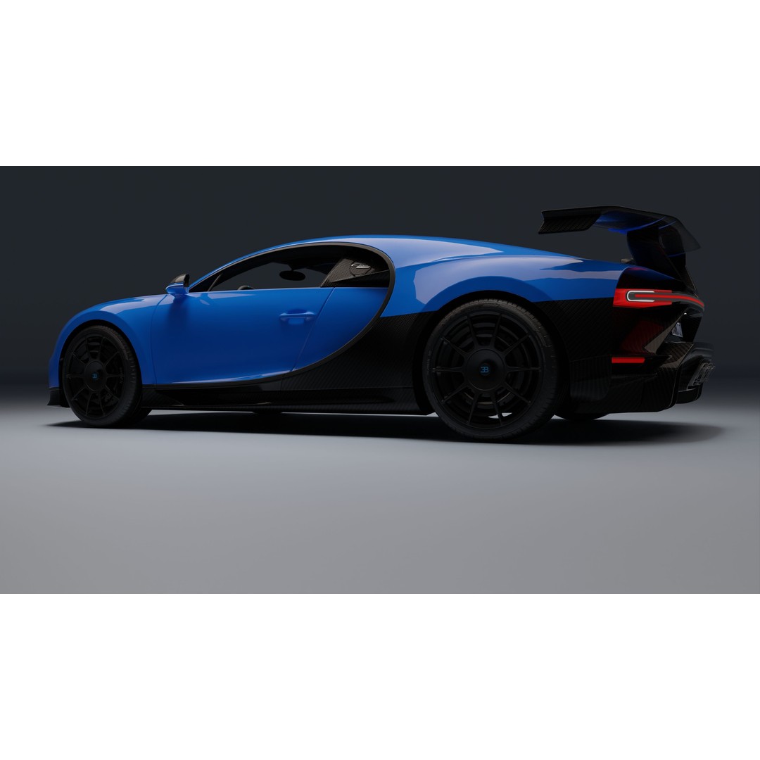 Bugatti Chiron Pur Sport 3D Model – Low Poly Game-Ready Asset, FBX - View 14