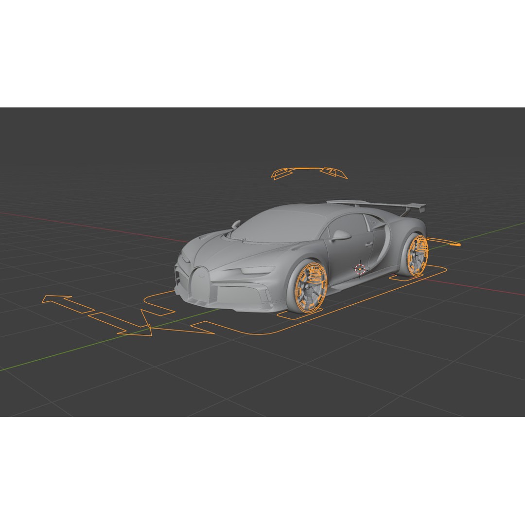 Bugatti Chiron Pur Sport 3D Model – Low Poly Game-Ready Asset, FBX - View 17