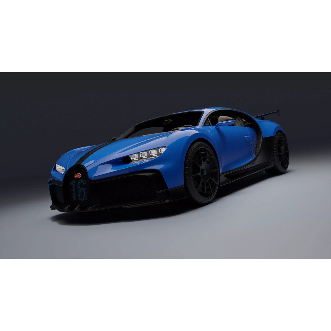 Bugatti Chiron Pur Sport 3D Model – Low Poly Game-Ready Asset, FBX - View 2