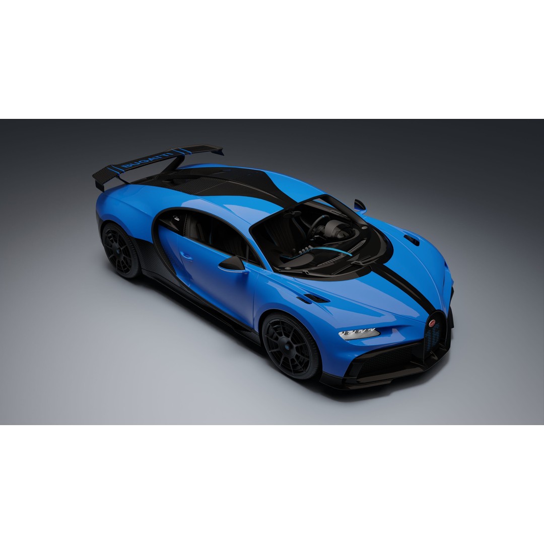Bugatti Chiron Pur Sport 3D Model – Low Poly Game-Ready Asset, FBX - View 26