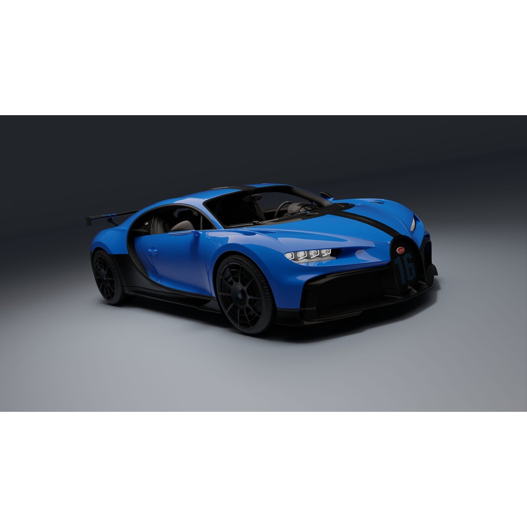 Bugatti Chiron Pur Sport 3D Model – Low Poly Game-Ready Asset, FBX - View 33