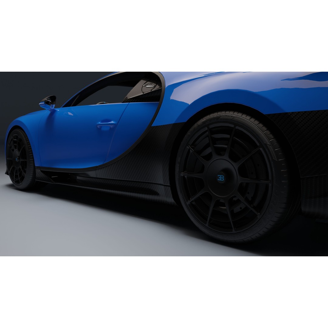 Bugatti Chiron Pur Sport 3D Model – Low Poly Game-Ready Asset, FBX - View 36