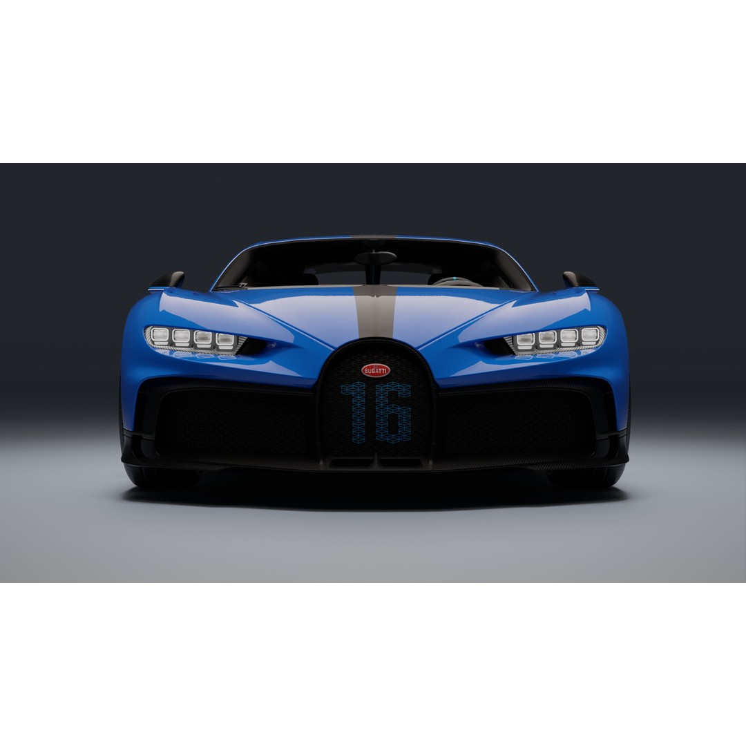 Bugatti Chiron Pur Sport 3D Model – Low Poly Game-Ready Asset, FBX - View 37