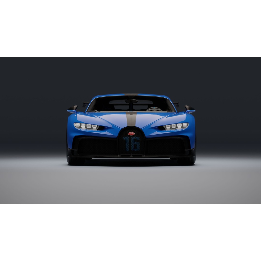 Bugatti Chiron Pur Sport 3D Model – Low Poly Game-Ready Asset, FBX - View 38