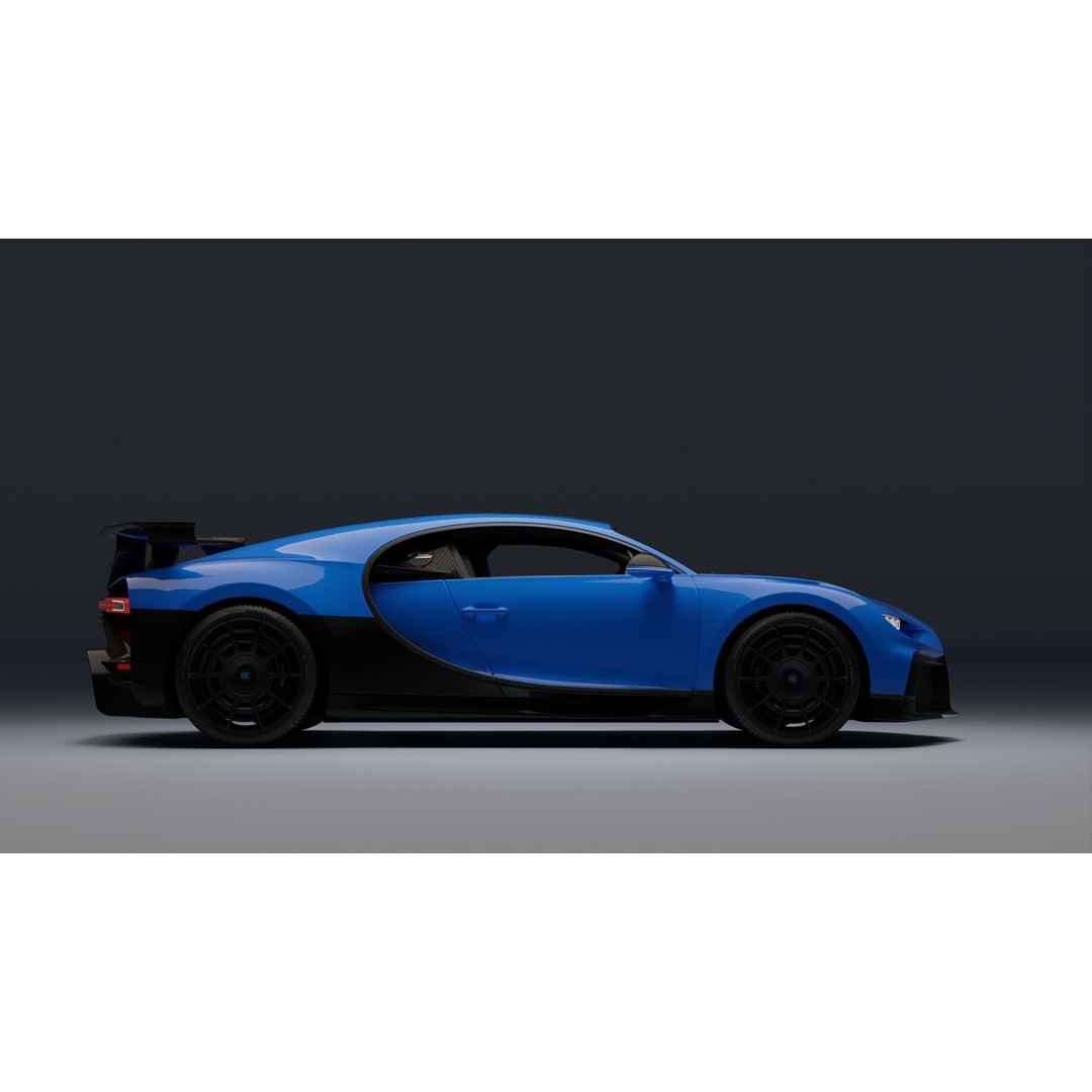 Bugatti Chiron Pur Sport 3D Model – Low Poly Game-Ready Asset, FBX - View 39