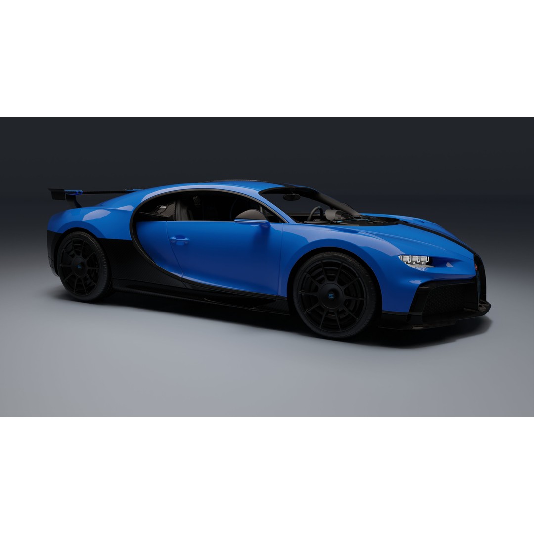 Bugatti Chiron Pur Sport 3D Model – Low Poly Game-Ready Asset, FBX - View 4