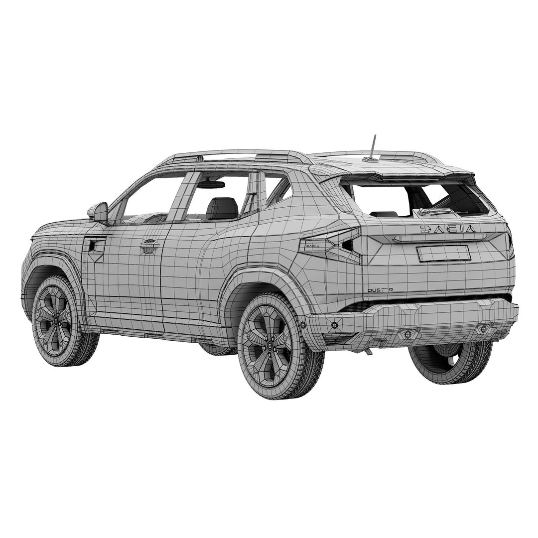 Dacia Duster 2024 3D Model – High Poly SUV Asset, FBX, OBJ - View 17